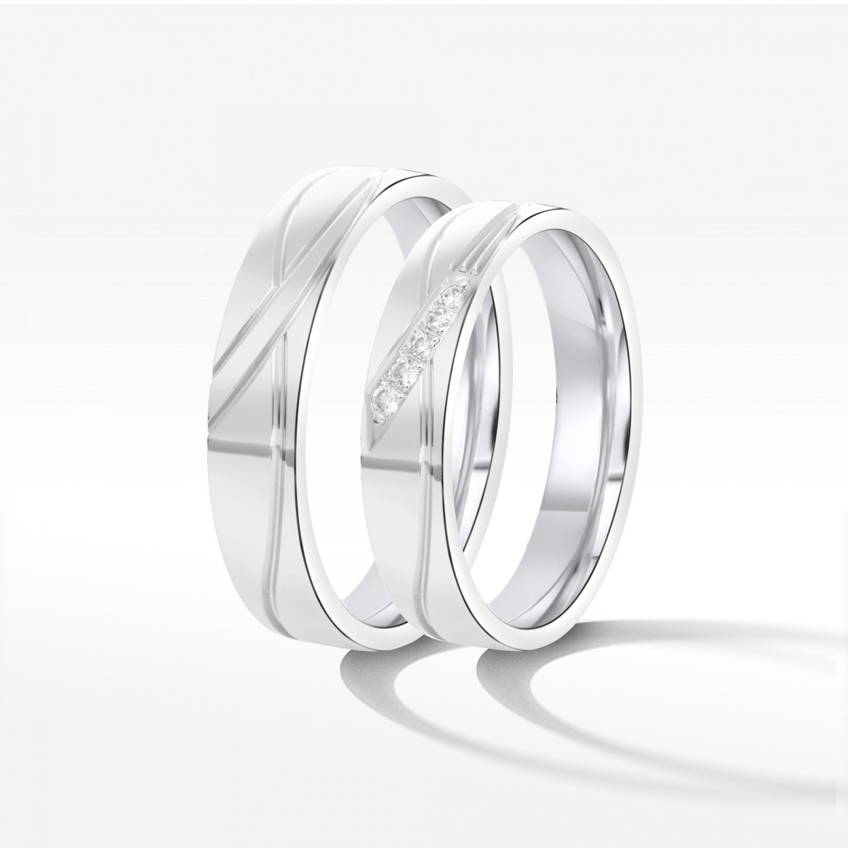 Obrączki ślubne z białego złota 6mm