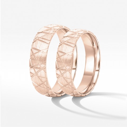 Obrączki ślubne z różowego złota 5mm