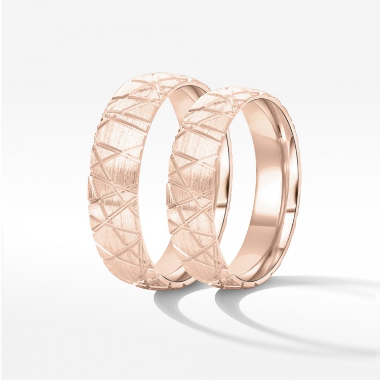 Obrączki ślubne z różowego złota 5mm