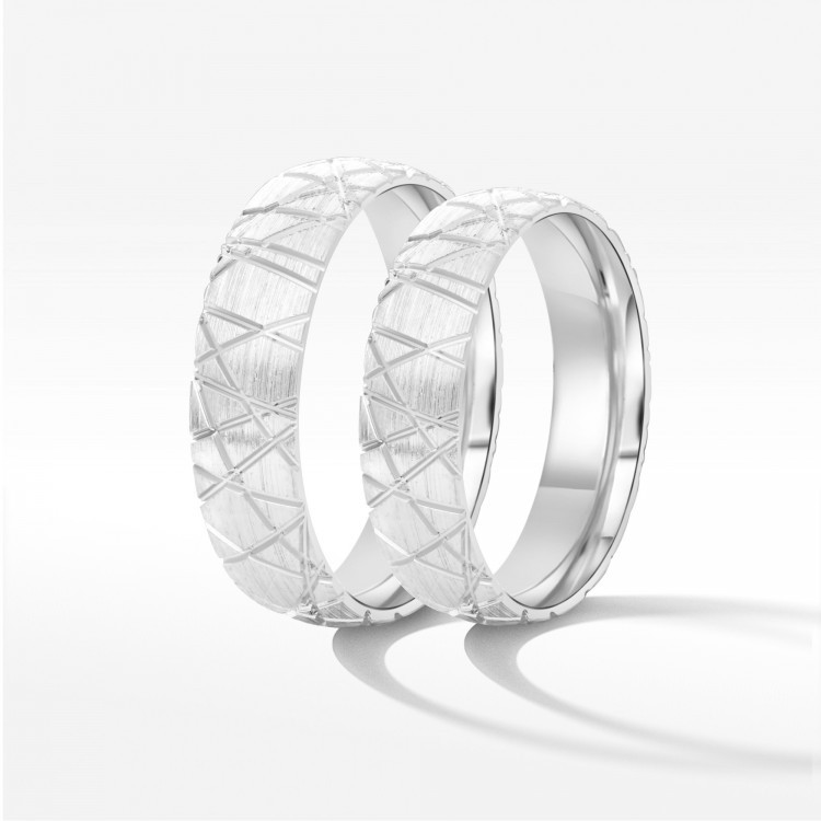 Obrączki ślubne z białego złota 5mm