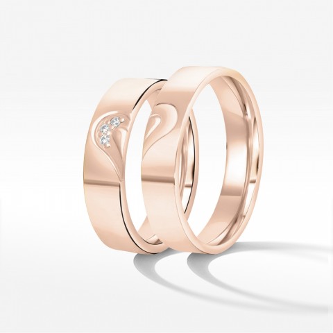 Obrączki ślubne z różowego złota 5mm