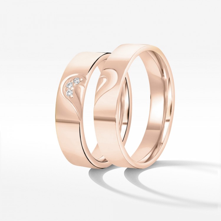 Obrączki ślubne z różowego złota 5mm