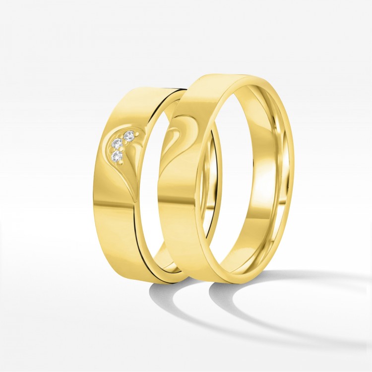 Obrączki ślubne z żółtego złota 5mm