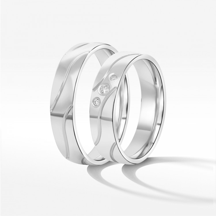Obrączki ślubne z białego złota 5.5mm