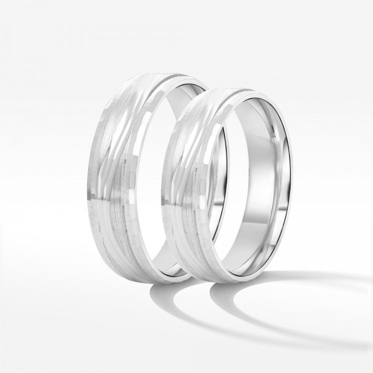 Obrączki ślubne z białego złota 5mm