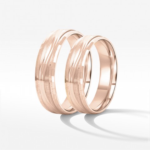 Obrączki ślubne z różowego złota 5mm