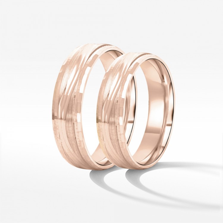 Obrączki ślubne z różowego złota 5mm