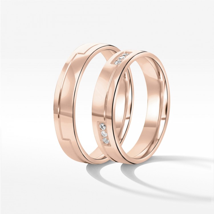 Obrączki ślubne z różowego złota 4mm