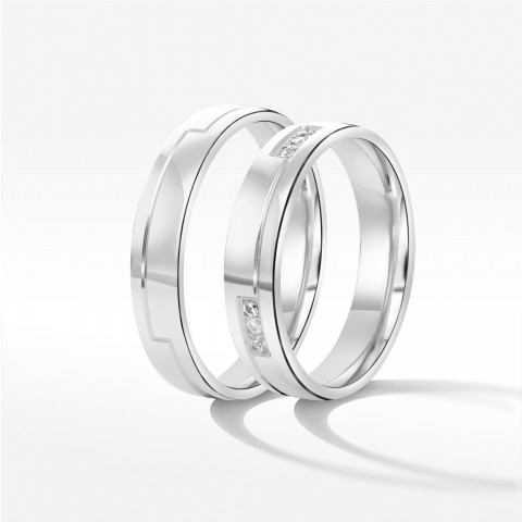 Obrączki ślubne z białego złota 4mm