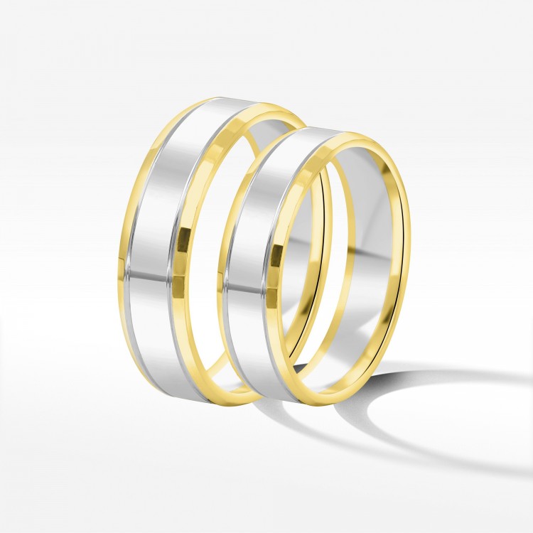 Obrączki ślubne z dwukolorowego złota 5mm
