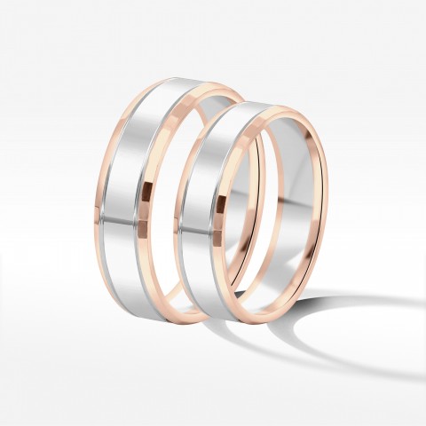 Obrączki ślubne z dwukolorowego złota 5mm