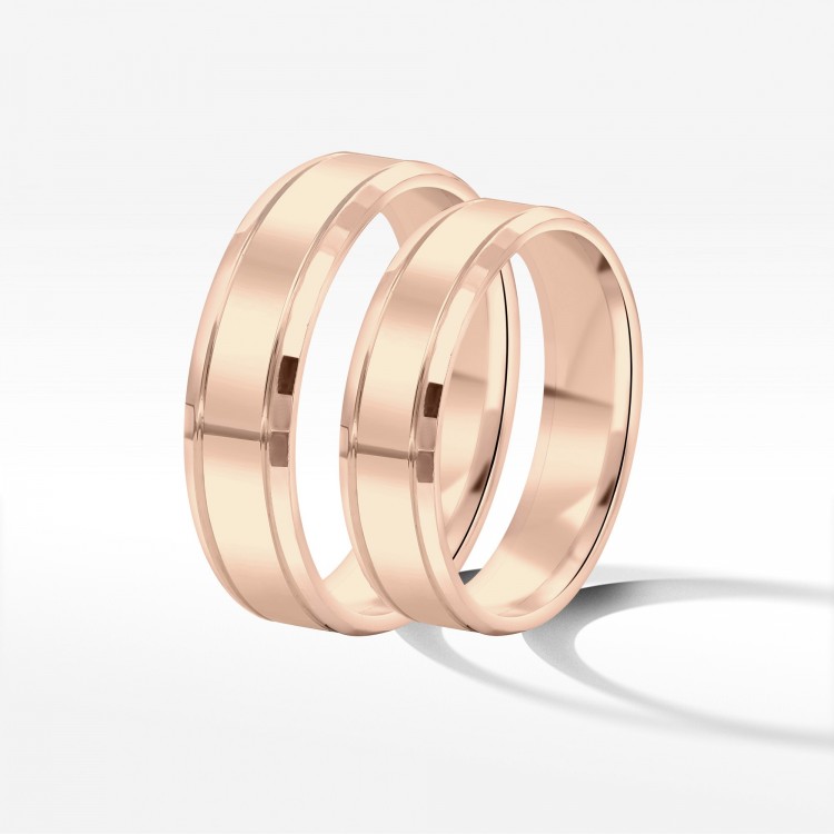 Obrączki ślubne z różowego złota 5mm