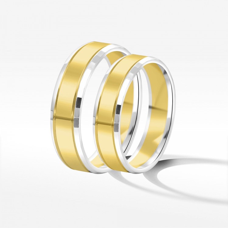 Obrączki ślubne z dwukolorowego złota 5mm