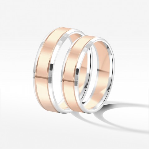 Obrączki ślubne z dwukolorowego złota 5mm
