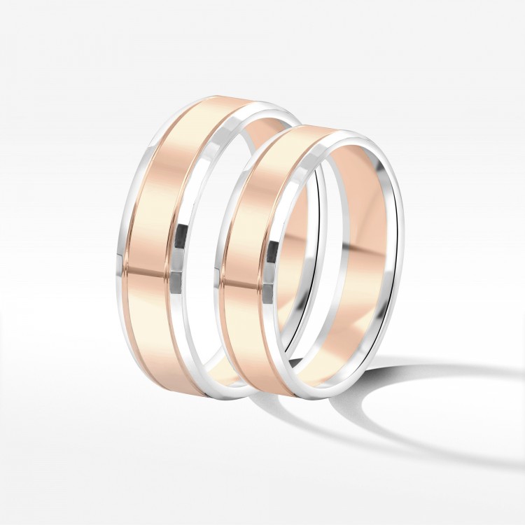 Obrączki ślubne z dwukolorowego złota 5mm