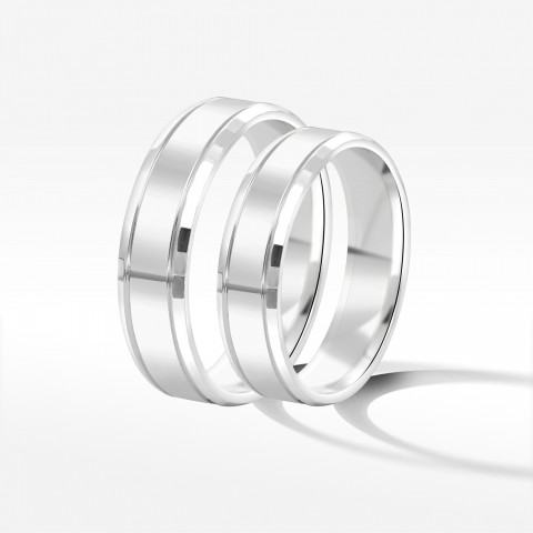 Obrączki ślubne z białego złota 5mm