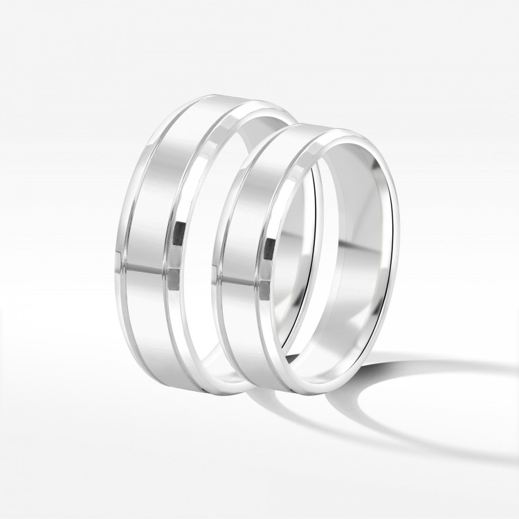 Obrączki ślubne z białego złota 5mm