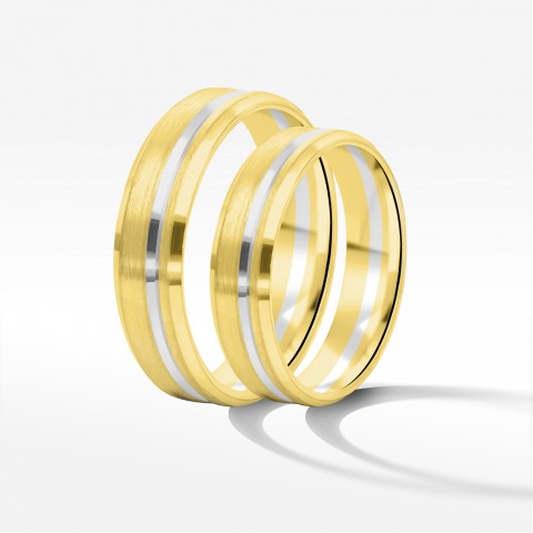 Obrączki ślubne z dwukolorowego złota 5mm