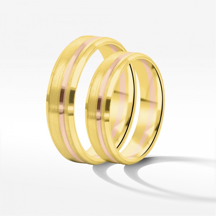 Obrączki ślubne z dwukolorowego złota 5mm