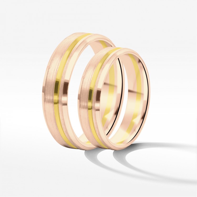 Obrączki ślubne z dwukolorowego złota 5mm