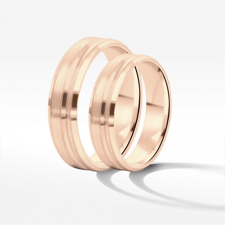 Obrączki ślubne z różowego złota 5mm