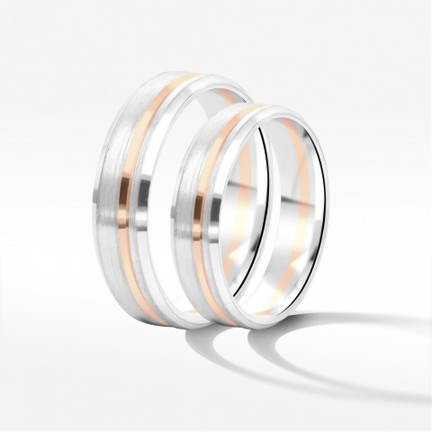 Obrączki ślubne z dwukolorowego złota 5mm