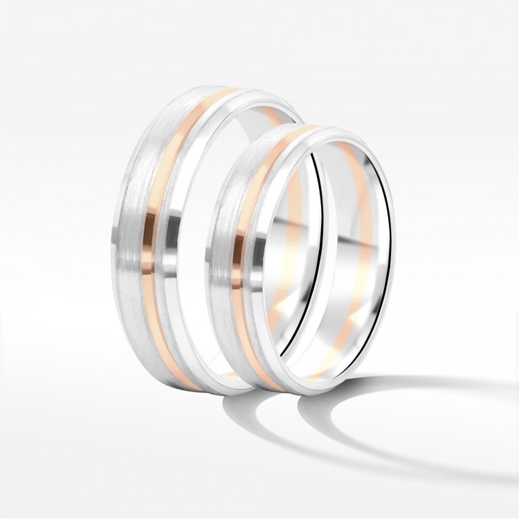 Obrączki ślubne z dwukolorowego złota 5mm