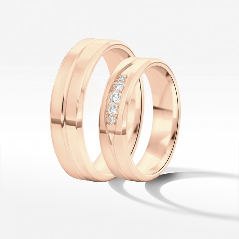 Obrączki ślubne z różowego złota 5mm