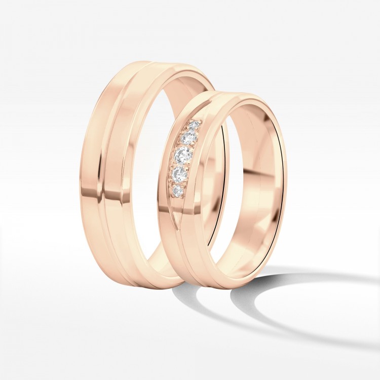 Obrączki ślubne z różowego złota 5mm