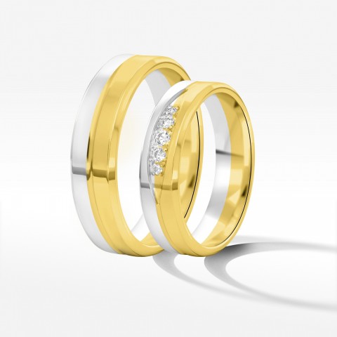 Obrączki ślubne z dwukolorowego złota 5mm