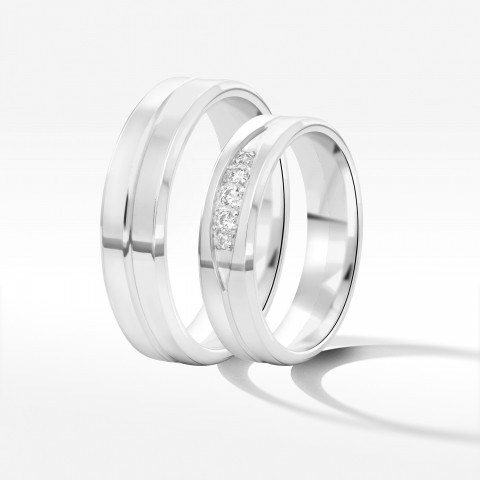 Obrączki ślubne z białego złota 5mm