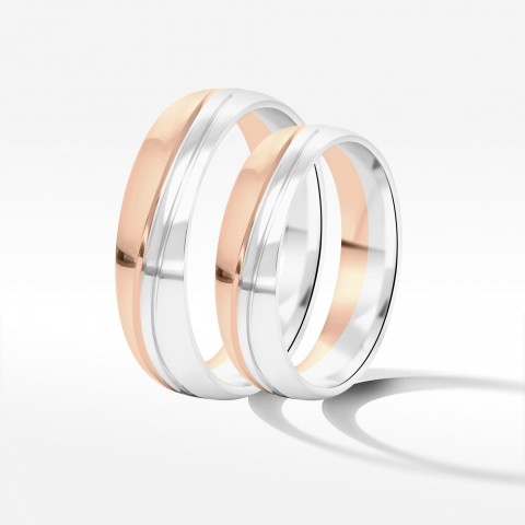 Obrączki ślubne z dwukolorowego złota 5mm