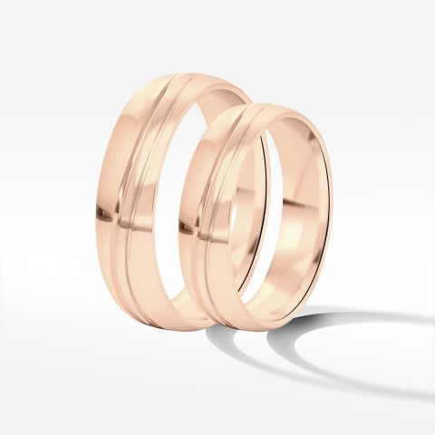 Obrączki ślubne z różowego złota 5mm