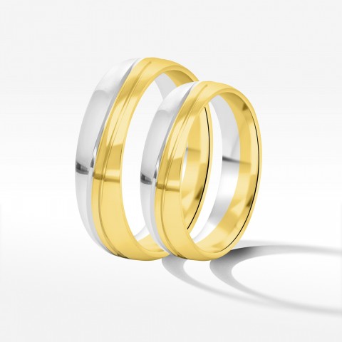 Obrączki ślubne z dwukolorowego złota 5mm