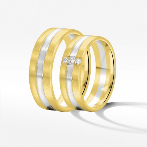 Obrączki ślubne z dwukolorowego złota 6mm