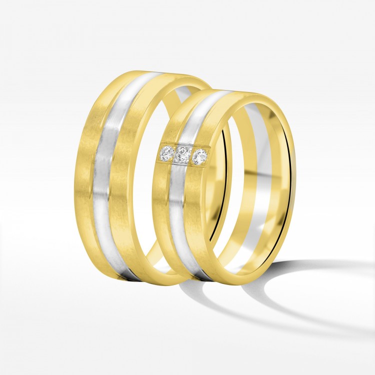 Obrączki ślubne z dwukolorowego złota 6mm
