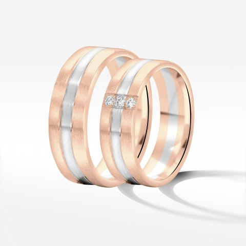 Obrączki ślubne z dwukolorowego złota 6mm