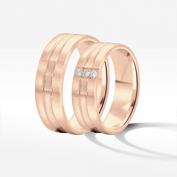 Obrączki ślubne z różowego złota 6mm