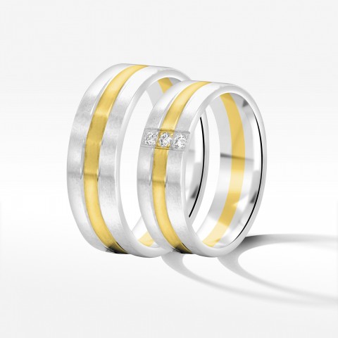 Obrączki ślubne z dwukolorowego złota 6mm