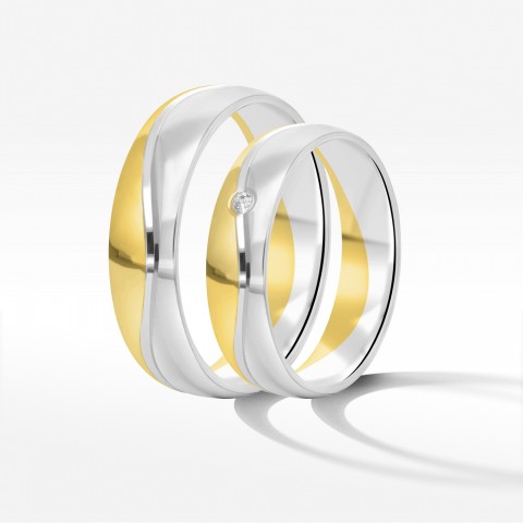 Obrączki ślubne z dwukolorowego złota 5mm