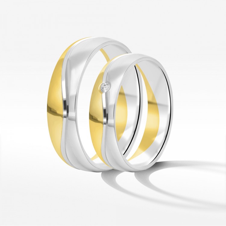 Obrączki ślubne z dwukolorowego złota 5mm