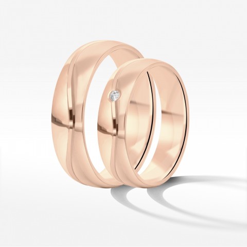 Obrączki ślubne z różowego złota 5mm