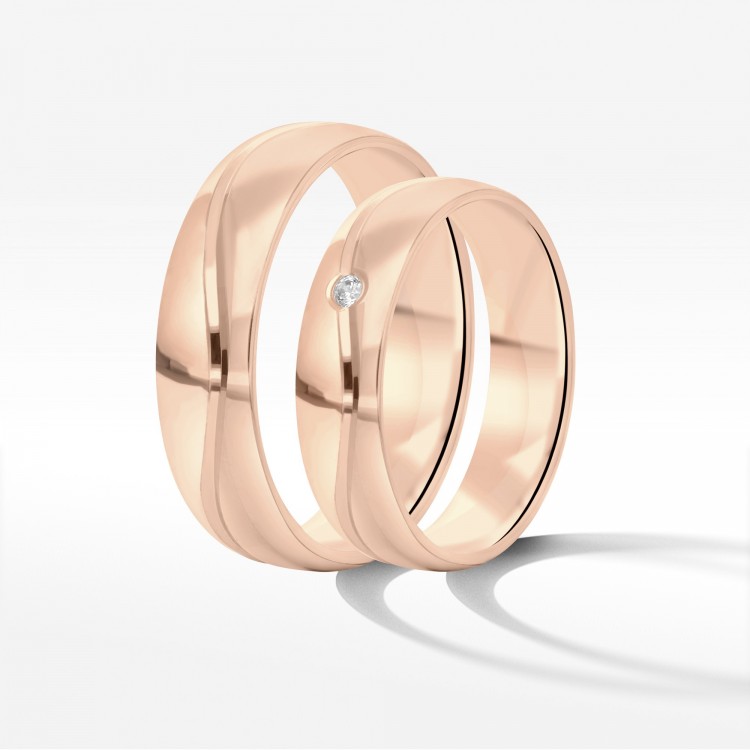 Obrączki ślubne z różowego złota 5mm