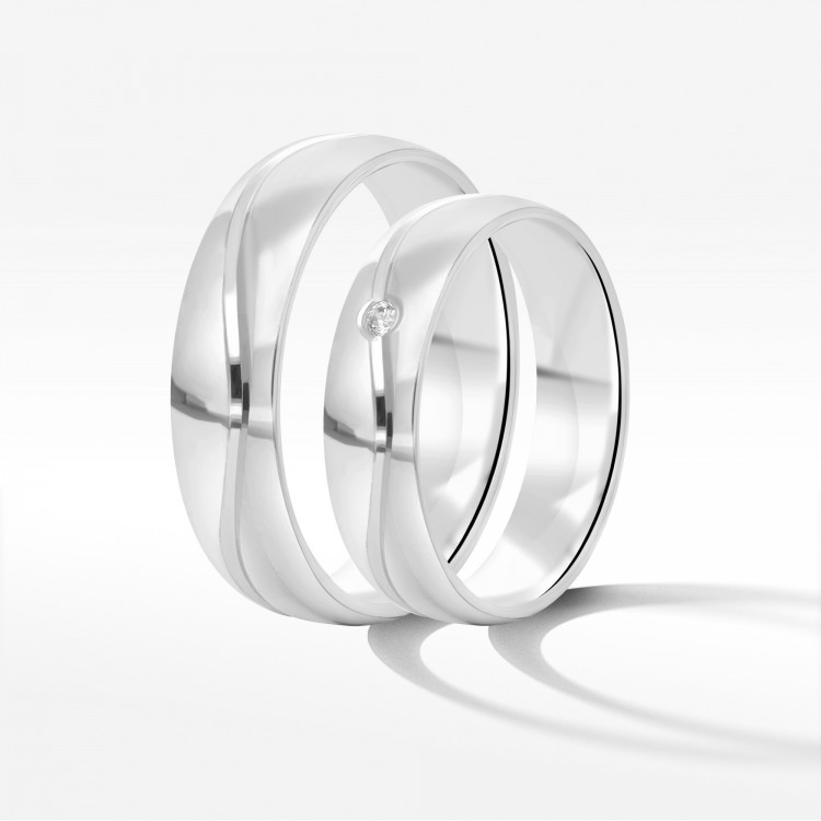 Obrączki ślubne z białego złota 5mm