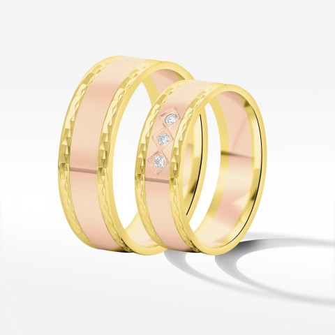 Obrączki ślubne z dwukolorowego złota 6mm