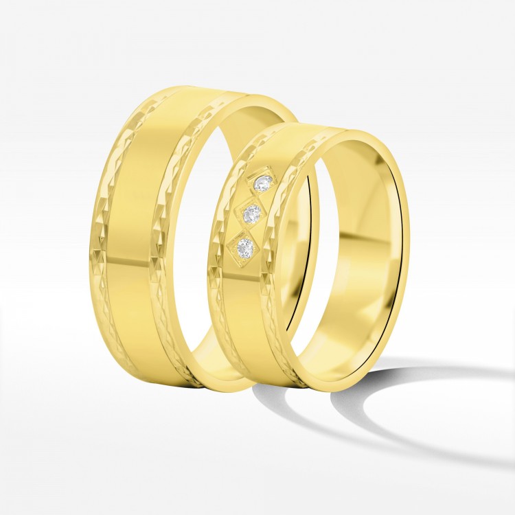 Obrączki ślubne z żółtego złota 6mm