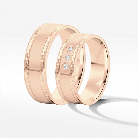 Obrączki ślubne z różowego złota 6mm
