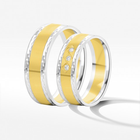 Obrączki ślubne z dwukolorowego złota 6mm