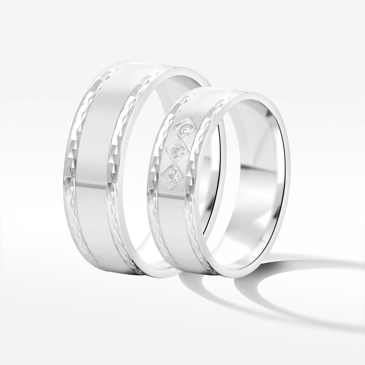 Obrączki ślubne z białego złota 6mm