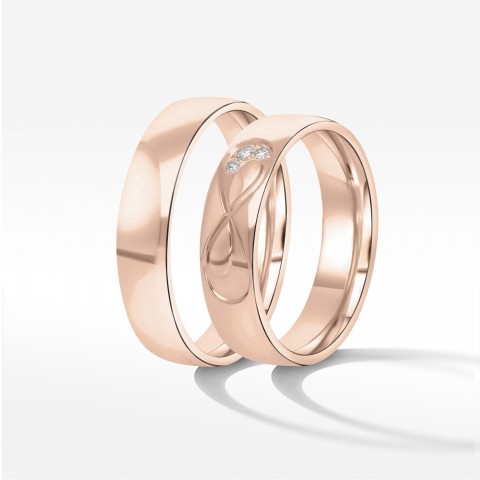 Obrączki ślubne z różowego złota 5mm